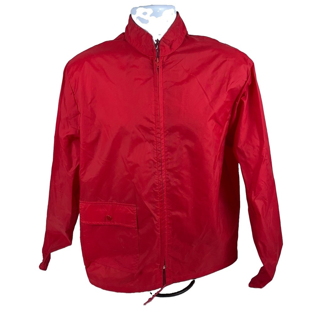 Kmart VTG Jacket Rain Coat Red Windbreaker 80s Made Korea Medium Water Repellent